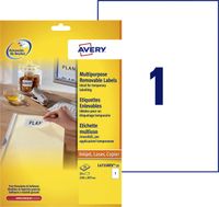 Etiket Avery L4735REV-25 210x297mm A4 afneembaar wit 25stuks