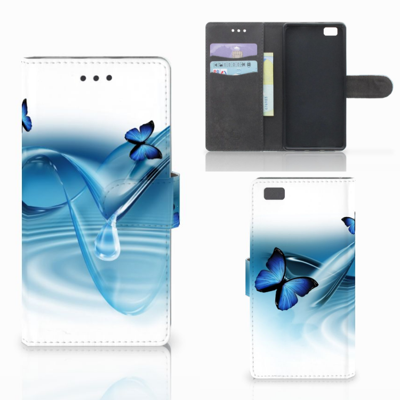 Huawei Ascend P8 Lite Telefoonhoesje met Pasjes Vlinders