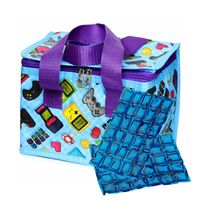 Puckator Kleine lunch koeltas met 2x flexibel koelelement - retro game print - 4,7 liter - Koeltas