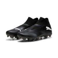 PUMA Future 7 Match+ Veterloze Gras / Kunstgras Voetbalschoenen (MG) Zwart Wit Donkergrijs - thumbnail