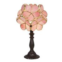 Clayre & Eef Tiffany Tafellamp 43 cm Roze Glas Bloemen Tiffany