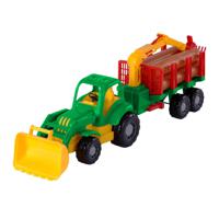 Cavallino Toys Cavallino Klassieke Tractor met Aanhangwagen en Hout, 61cm - thumbnail