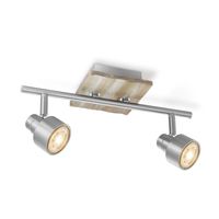 Light depot - LED opbouwspot Drift 2 lichts - 35,5 cm - mat staal - Outlet