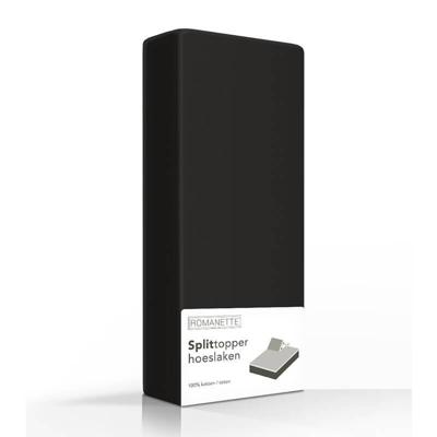 Romanette Luxe Splittopper Katoen - Zwart 180 x 210