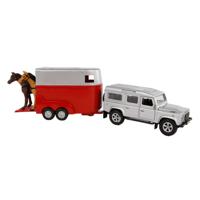 Kids Globe Globe Die-cast Land Rover met Paardentrailer 1:32 - thumbnail