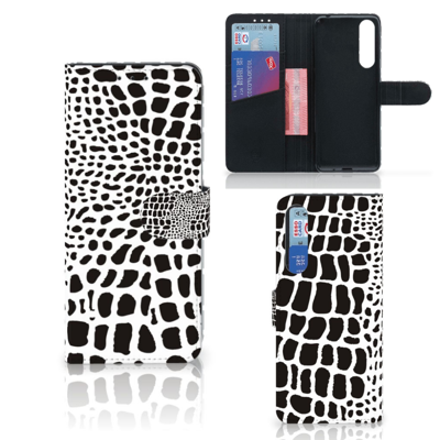 Sony Xperia 1 II Telefoonhoesje met Pasjes Slangenprint Sony Xperia 1 II Telefoonhoesje met Pasjes Slangenprint
