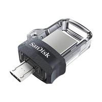 SanDisk Ultra Dual Drive M3.0 Flashdrive Voor Android-Smartphones 256 GB (USB M3.0, Intrekbaar Ontwerp, 130 MB/s Overdrachtssnelheden)