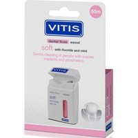 Vitis Dental Floss Soft Waxed 50m - Fluoride Mint