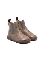 Pèpè bottines en cuir à détails de perforations - Marron - thumbnail