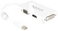 Delock Adapterkabel mini DisplayPort 1.1 stekker > 1 x VGA + 1 x HDMI + 1 x DVI 24+1 wit