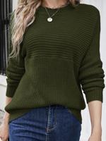 Crew Neck Yarn/Wool Yarn Casual Sweater