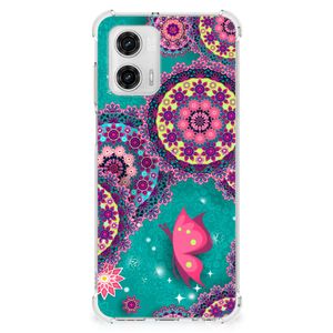 Motorola Moto G73 Back Cover Cirkels en Vlinders