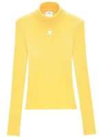 Courrèges haut nervuré à logo - Jaune