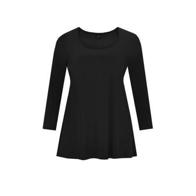 Yoek longsleeve van travelstof DOLCE zwart