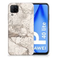 Huawei P40 Lite TPU Siliconen Hoesje Marmer Beige - thumbnail