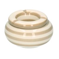 Beige met creme gestreepte asbak 11 cm - Asbakken