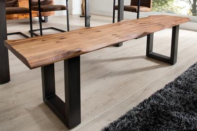 Eetkamerbank Boomstam Genesis Natuur 160cm Massief Acacia Hout - 37609 Eetkamerbank Boomstam Genesis Natuur 160cm Massief Acacia Hout - 37609