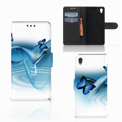 Sony Xperia Z5 | Z5 Dual Telefoonhoesje met Pasjes Vlinders