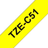 Brother TZe-C51 Labeltape signaalkleur Tapekleur: Signaalgeel Tekstkleur: Zwart 24 mm 5 m