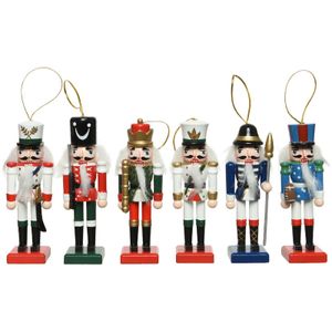 6x Kerstboomversiering notenkraker poppen/soldaten ornamenten 12 cm   -