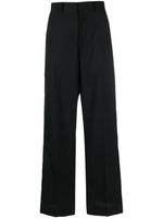 sacai pantalon taille haute à bords satinés - Noir