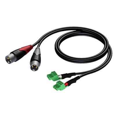 Procab CLA834/0.5 Signaalkabel 2x terminal block 3p naar 2x XLR male 50 cm