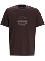 Emporio Armani t-shirt en coton à logo embossé - Marron - thumbnail