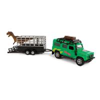 Kids Globe Globe Die-cast Land Rover met Dino-trailer, 29cm - thumbnail