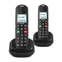 ALCATEL XL685 Duo – vaste telefoon, draadloos, DECT Senior, XL-formaat, grafisch display, hoge leesbaarheid, grote toetsen, audio boost, handsfree, oproepblokkering, 2 handsets, zwart
