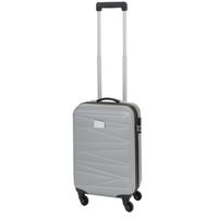 Cabine handbagage reis trolley koffer - met zwenkwielen - 55 x 35 x 20 cm - grijs - thumbnail