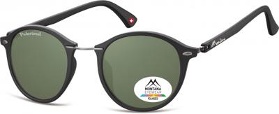 Montana zonnebril unisex panto matzwart/groen (MP22)