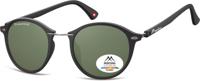 Montana zonnebril unisex panto matzwart/groen (MP22)