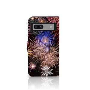 Google Pixel 8A Wallet Case met Pasjes Vuurwerk