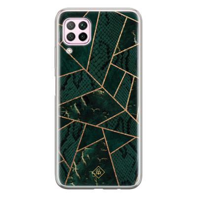 Huawei P40 Lite siliconen hoesje - Abstract groen