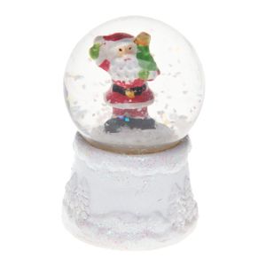 Sneeuwbol/snowglobe - mini - kerstman - met licht - 4,5 x 7 cm