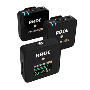 RODE Microphones Wireless GO II Spraakmicrofoon Dasspeld Zendmethode:USB Incl. tas, Incl. windkap, Incl. kabel Microfoon TRS (3.5 mm jackplug) USB