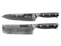 Blackwell Messenset (Koksmes + Groentemes / Nakirimes) - Japanse stijl - 67 lagen damaststaal - VG10 - 2-delig