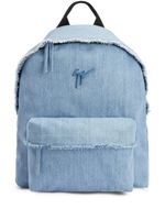 Giuseppe Zanotti sac à dos en jean à bords francs - Bleu - thumbnail