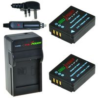 2 x CGA-S007 accu's voor Panasonic - Charger Kit + car-charger - UK version - thumbnail