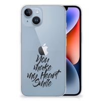 Apple iPhone 14 Siliconen hoesje met naam Heart Smile - thumbnail