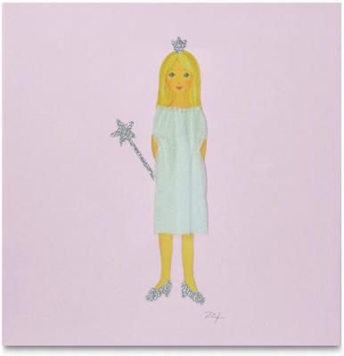 Ziegfeld schilderij Prinses Lu meisjes 30 cm canvas roze