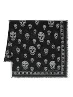 Alexander McQueen foulard imprimée à bords francs - Noir