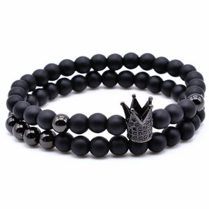 Memphis kralen armband Agaat Crown Black