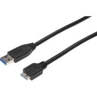 Digitus USB-kabel USB 3.2 Gen1 (USB 3.0 / USB 3.1 Gen1) USB-A stekker, USB-micro-B 3.0 stekker 0.25 m Zwart AK-11234 - thumbnail