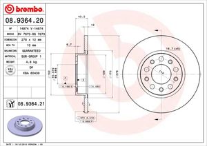 Remschijf BREMBO, Remschijftype: Massief, u.a. für Alfa Romeo, Jeep, Fiat