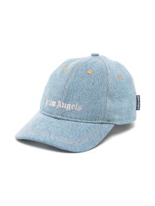 Palm Angels Kids casquette en jean à logo imprimé - Bleu