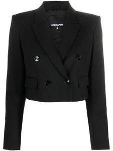 Patrizia Pepe blazer en gabardine à coupe crop - Noir