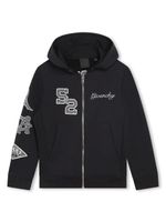 Givenchy Kids hoodie zippé à logo brodé - Noir