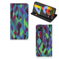 Google Pixel 4a Stand Case Abstract Green Blue