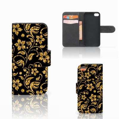 Apple iPhone 5C Hoesje Gouden Bloemen Apple iPhone 5C Hoesje Gouden Bloemen